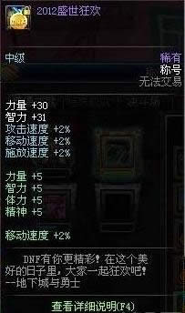 DNF7周年2015盛世狂欢称号属性如何样 2015盛世狂欢称号属性